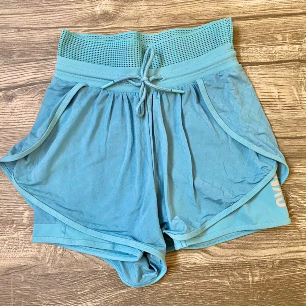 Gymshark Geo mesh two in one shorts in blue‎ size xs